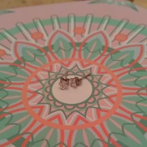 Sterling silver diamond earrings